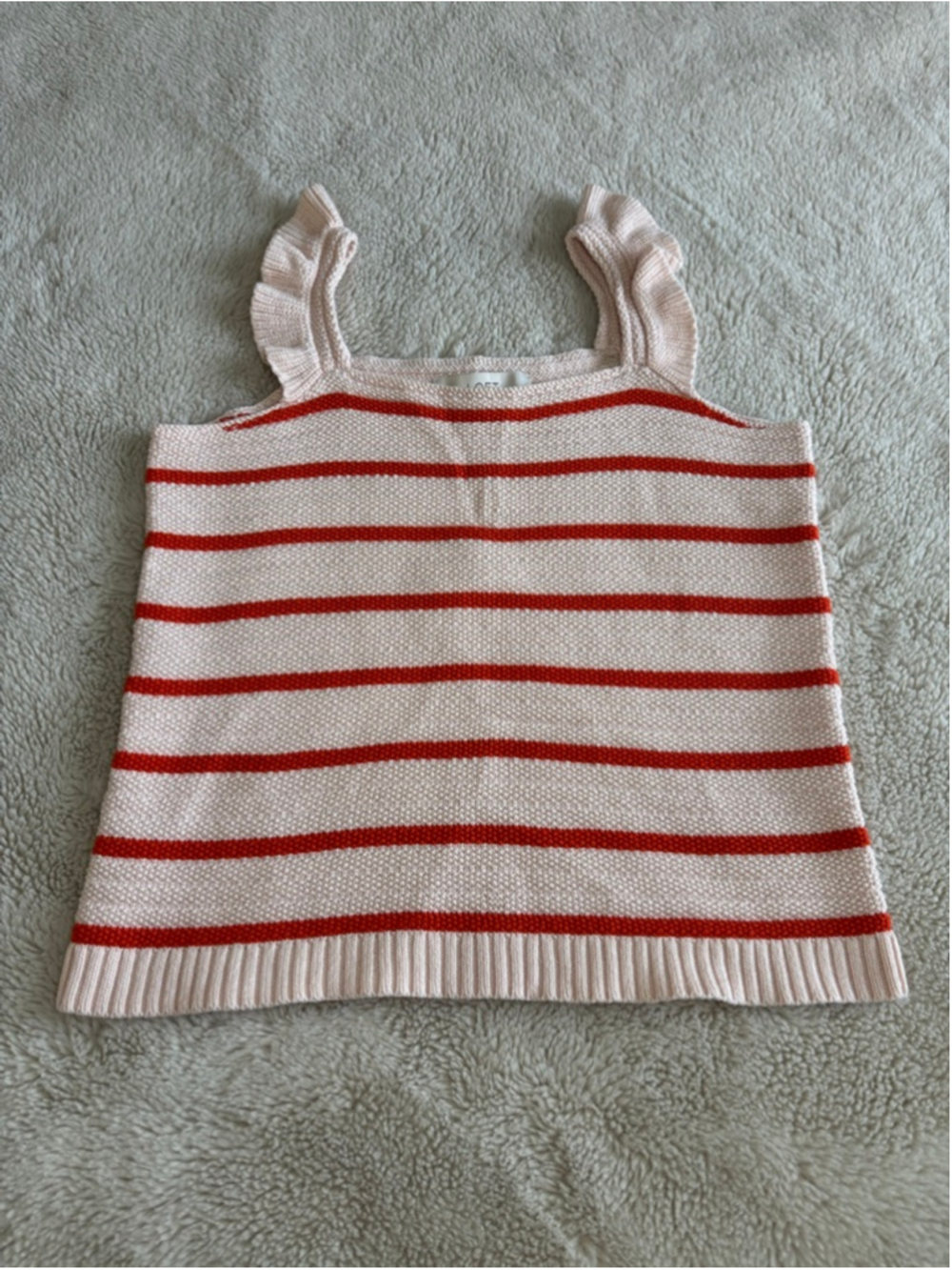 Women's LOFT Pink Red Striped Knit‎ Tank Top S